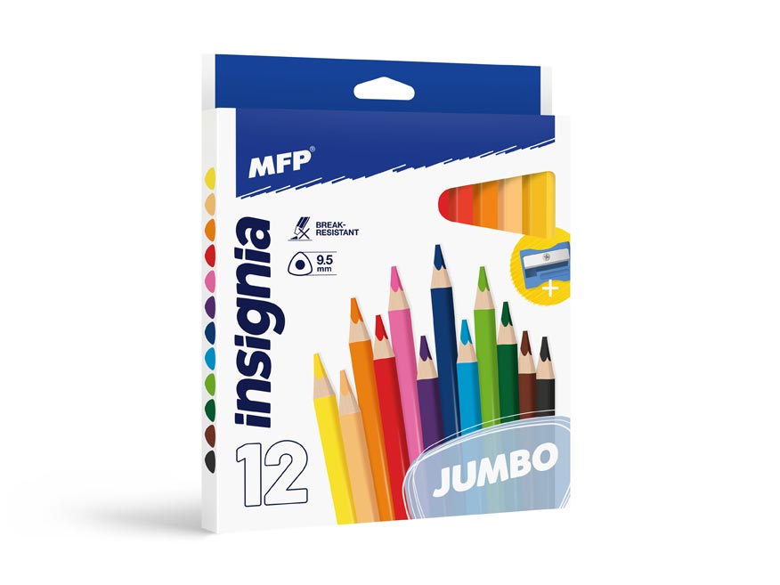 Pastelky MFP 12 JUMBO triangular s orezávatkom