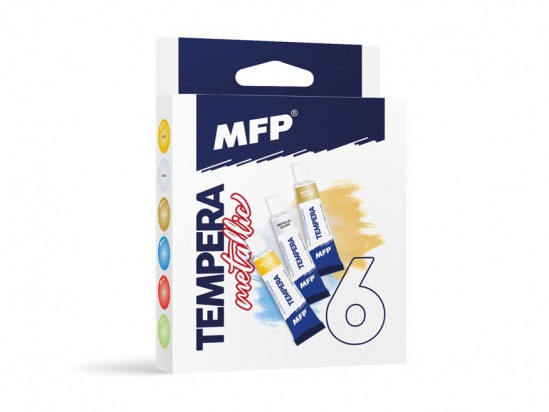 Farba temperová set 6ks 12ml METAL