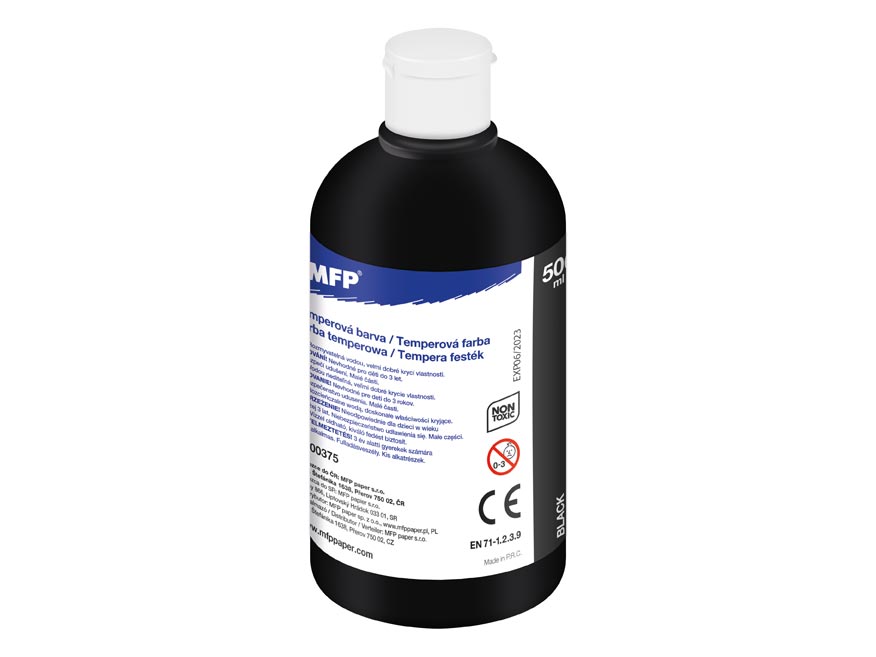 Farba temperová 500ml čierna