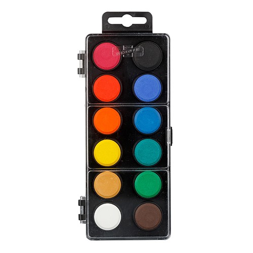 Farby vodové KOH-I-NOOR 22 mm, sada 10 ks, čierne