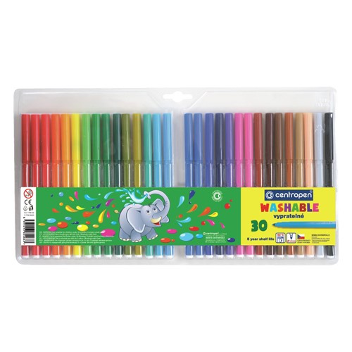 Fixy CENTROPEN 7790 Washable - sada 30 ks