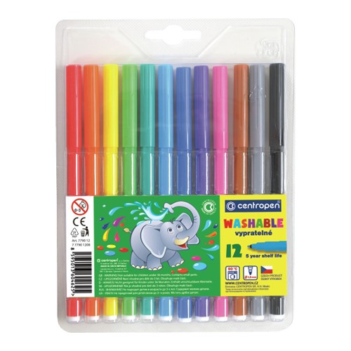 Fixy CENTROPEN 7790 Washable - sada 12 ks