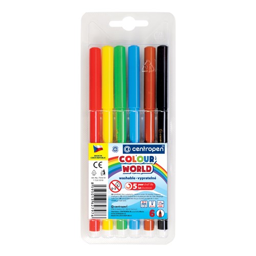 Fixy - CENTROPEN 7550 Colour World - sada 6 ks