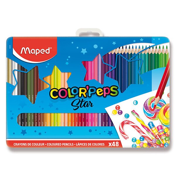 PASTELKY MAPED COLOR'PEPS METAL BOX - 48 FARIEB