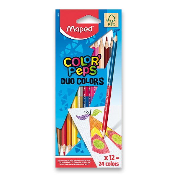PASTELKY MAPED COLOR'PEPS DUO - OBOJSTRANNÉ PASTELKY, 24 FARIEB