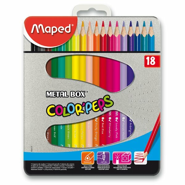 PASTELKY MAPED COLOR'PEPS METAL BOX - 18 FARIEB