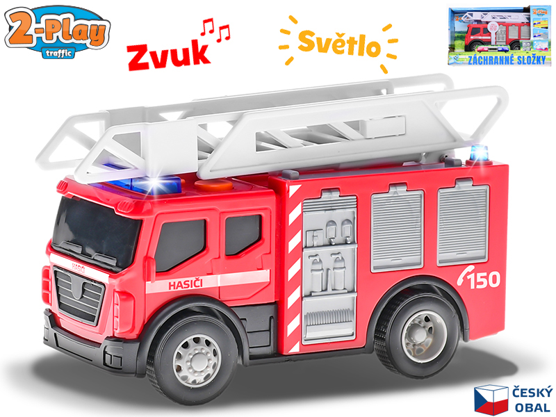 2-Play Traffic Auto hasiči CZ design 14cm voľný chod so svetlom a zvukom v krabičke