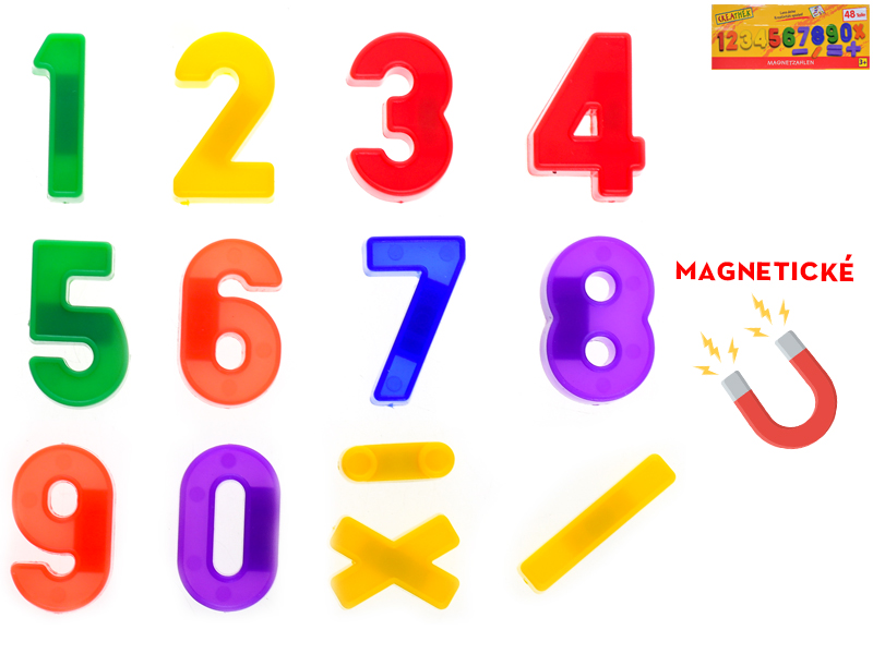 Magnety číslice 48ks v krabičke