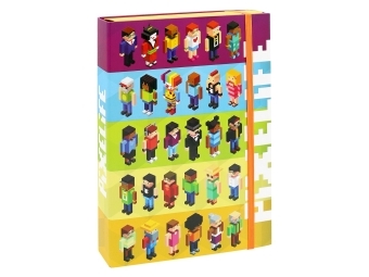 JUNIOR Box na zošity A5 s gumičkou, Jumbo MAX dizajn Pixelife