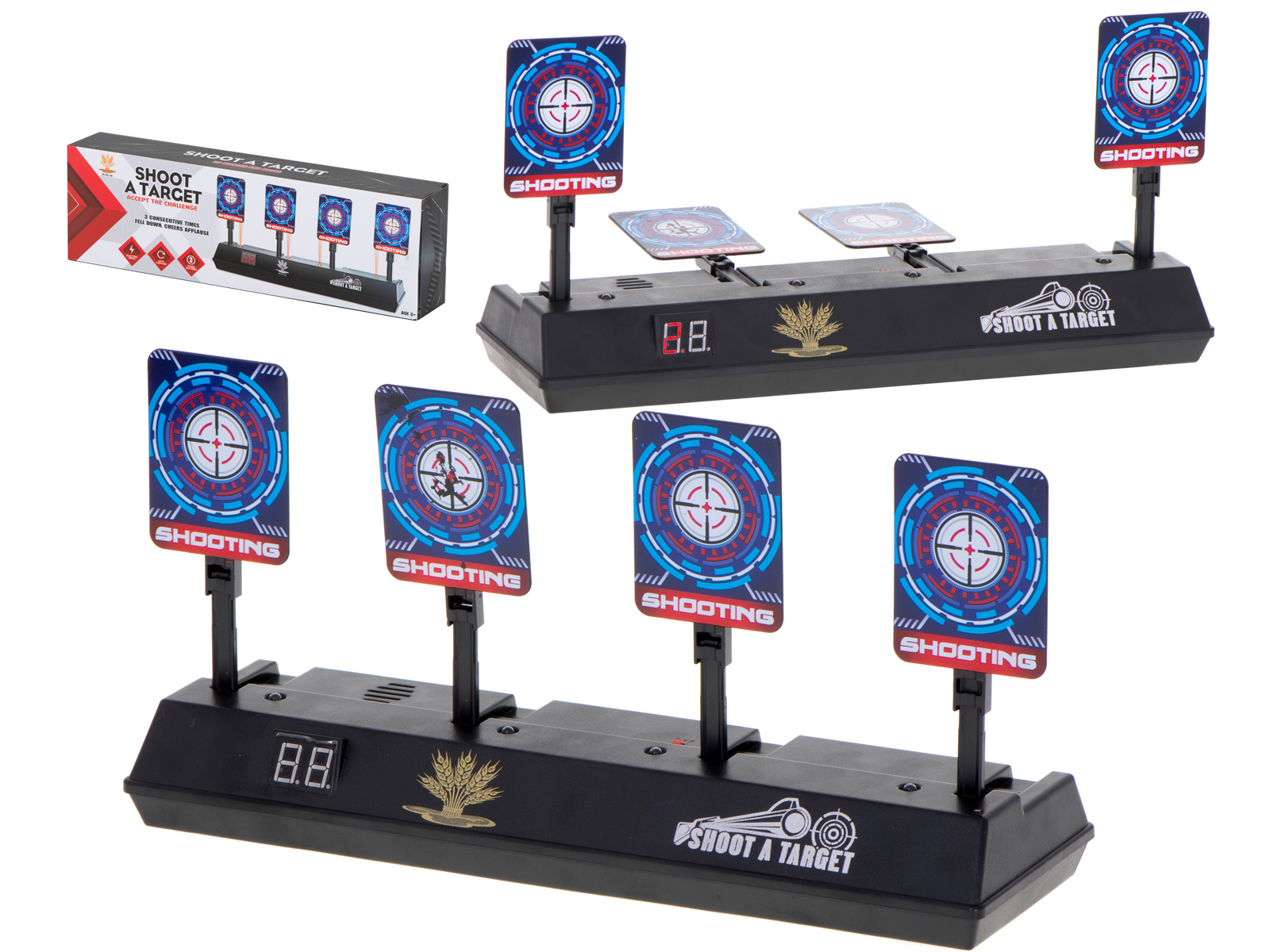 Elektronický terč na streľbu na 4 digitálne terče